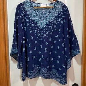 Woman Belle by Kim Gravel cover up,  size XL, color Blue.